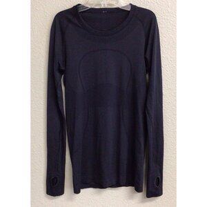 Lululemon Shirt Womens 6 Blue Swiftly Tech Long Sleeve Crew Seamless Thumbholes